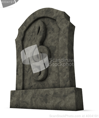 Image of gravestone with clef symbol - 3d rendering