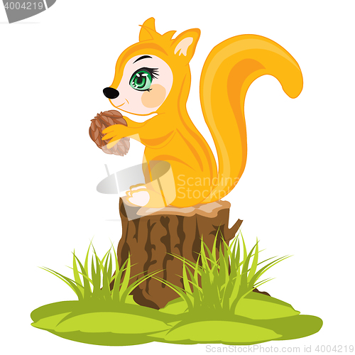 Image of Squirrel sits on hemp