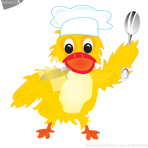 Image of Cartoon of the duck of the cook