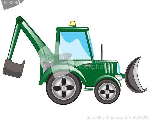 Image of Green tractor excavator