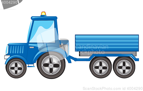 Image of Tractor with pushcart