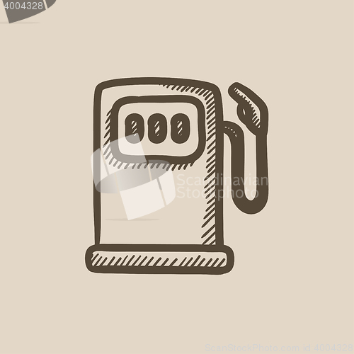 Image of Gas station sketch icon.