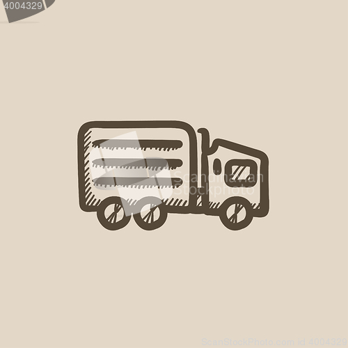 Image of Delivery truck sketch icon.