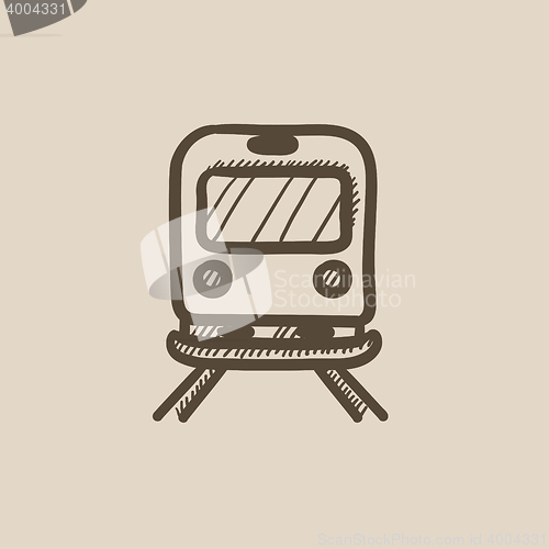 Image of Back view of train sketch icon.