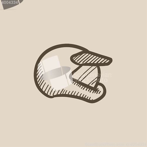 Image of Motorcycle helmet sketch icon.