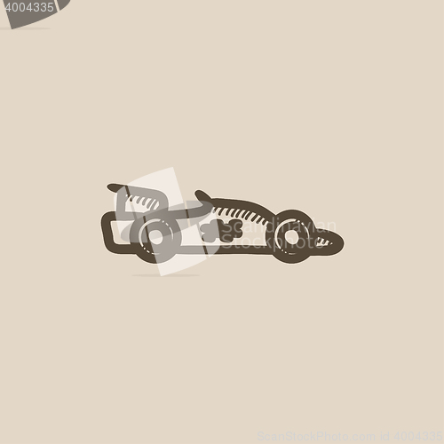 Image of Race car sketch icon.