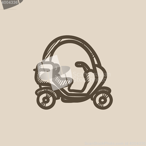 Image of Rickshaw sketch icon.