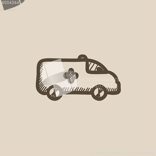 Image of Ambulance car sketch icon.