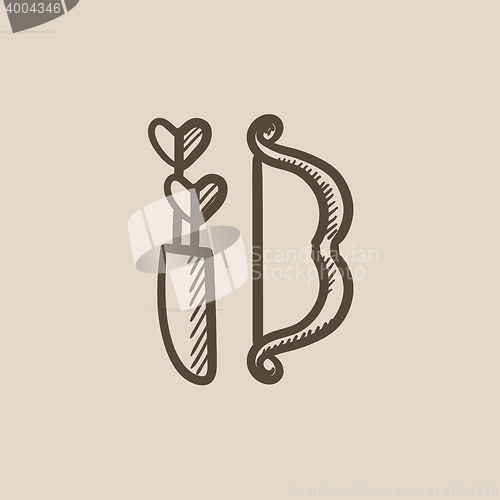 Image of Bow and arrows sketch icon.