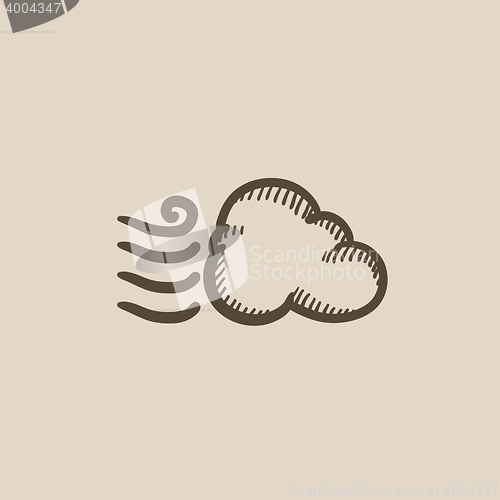 Image of Windy cloud sketch icon.