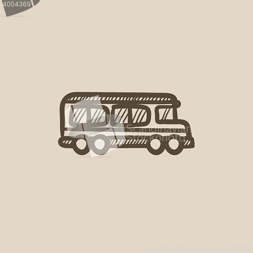 Image of School bus sketch icon.