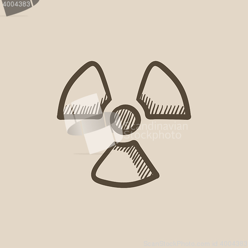 Image of Ionizing radiation sign sketch icon.
