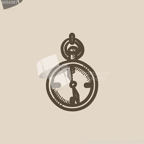 Image of Pocket watch sketch icon.