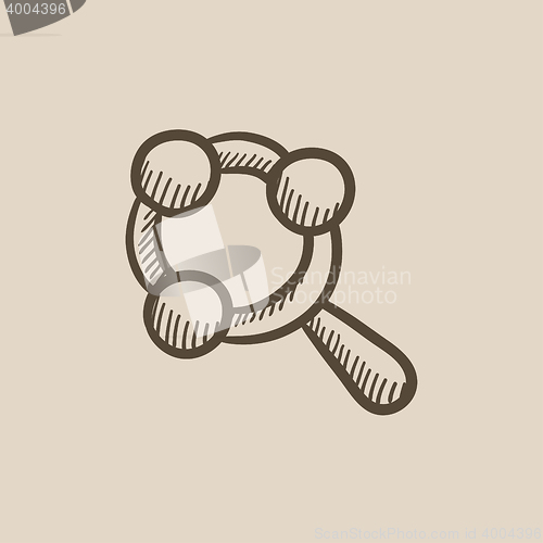 Image of Baby rattle sketch icon.