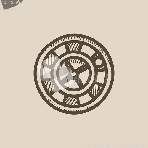 Image of Roulette wheel sketch icon.