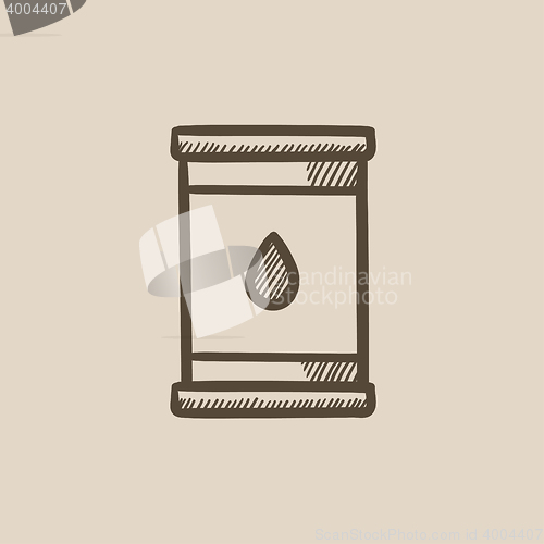 Image of Oil barrel sketch icon.