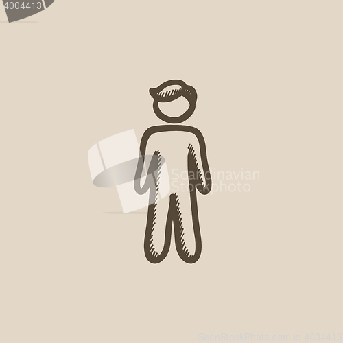 Image of Businessman standing sketch icon.