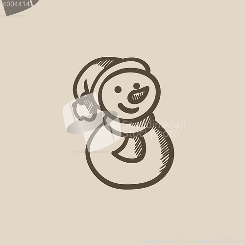 Image of Snowman sketch icon.