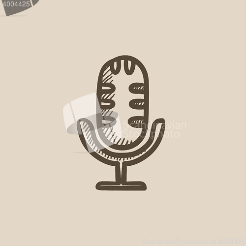 Image of Retro microphone sketch icon.