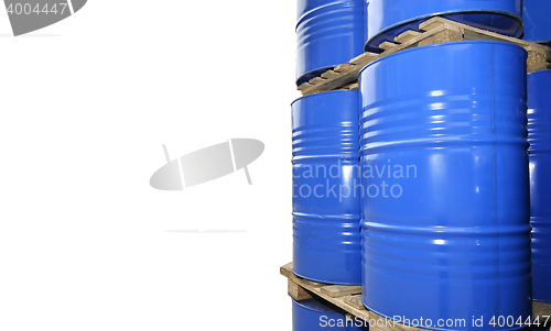 Image of Chemical tanks stored at the storage of waste isolated on white 