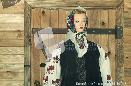 Image of The ancient national costume on a mannequin.