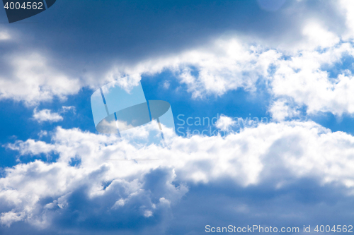 Image of blue sky with white clouds