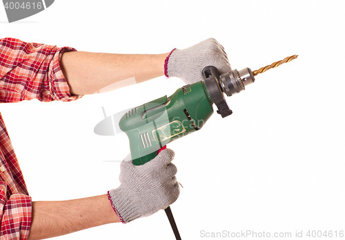 Image of holding drill on hands