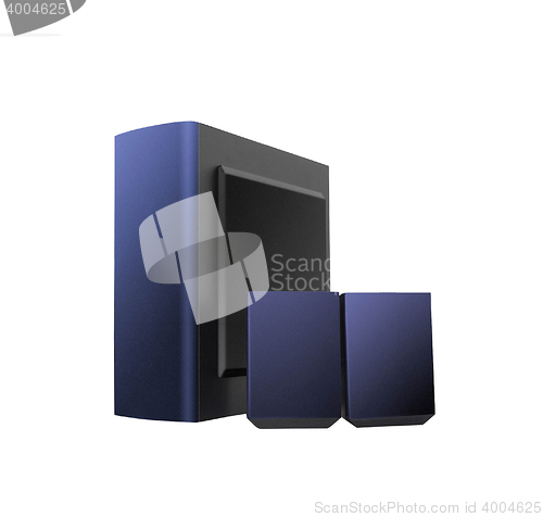 Image of Acoustic system isolated on white background