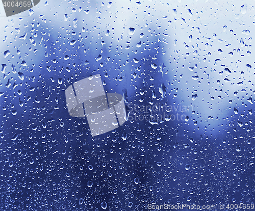 Image of Water drops on glass