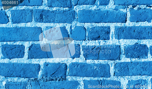 Image of Abstract blue texture of brick wall 