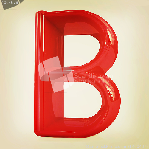 Image of Alphabet on white background. Letter \"B\". 3D illustration. Vinta