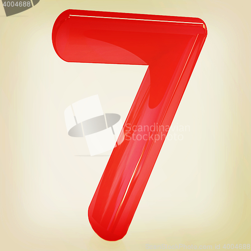 Image of Number \"7\"- seven. 3D illustration. Vintage style.