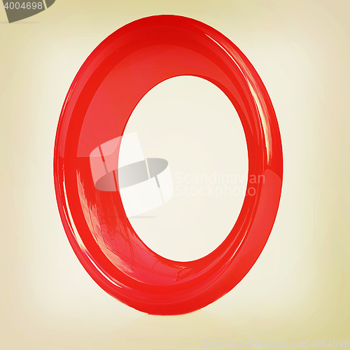 Image of Alphabet on white background. Letter \"O\". 3D illustration. Vinta