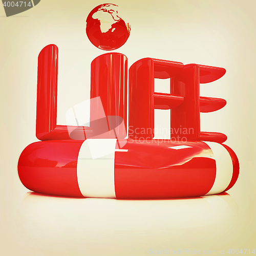 Image of Concept of life-saving.3d illustration. 3D illustration. Vintage