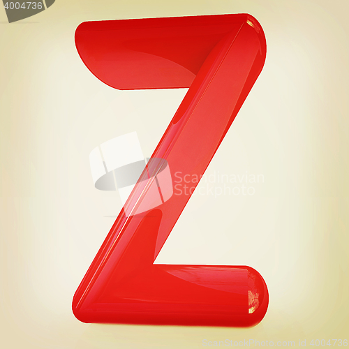 Image of Alphabet on white background. Letter \"Z\". 3D illustration. Vinta