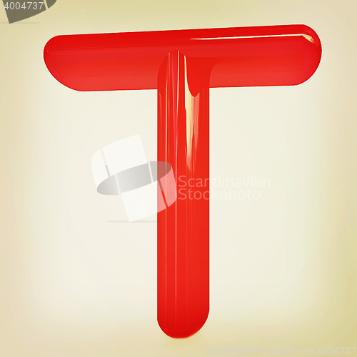 Image of Alphabet on white background. Letter \"T\". 3D illustration. Vinta