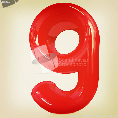 Image of Number \"9\"- nine. 3D illustration. Vintage style.