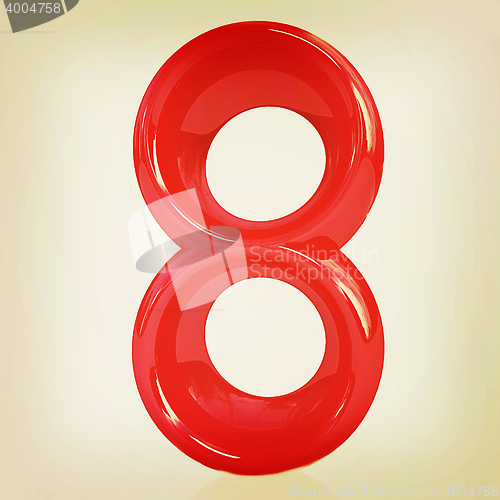 Image of Number \"8\"- eight. 3D illustration. Vintage style.