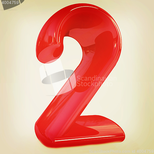 Image of Number \"2\"- two. 3D illustration. Vintage style.