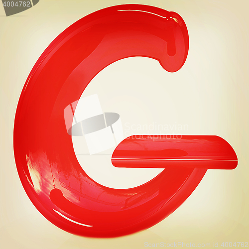 Image of Alphabet on white background. Letter \"G\". 3D illustration. Vinta