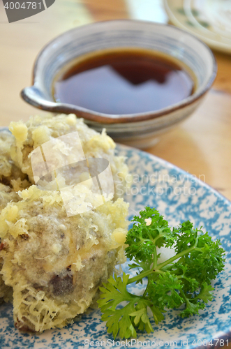Image of Japanese tempura with fresh mushroom