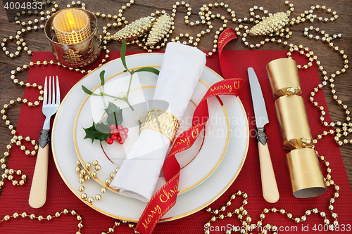 Image of Luxury Christmas Table Setting 