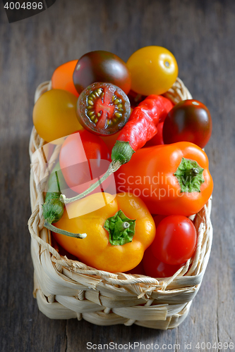 Image of fresh ripe vegetables tomatoes