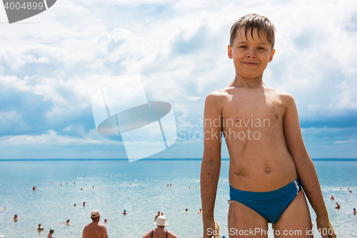 Image of Baby boy at beach