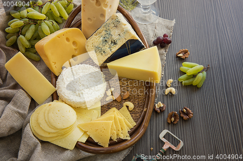 Image of Various types of cheese set