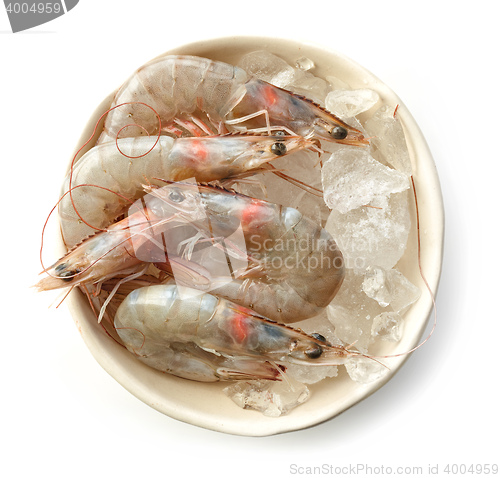 Image of bowl of raw prawns