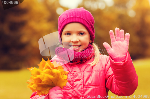 Image of happy beautiful little girl portrait outdoors