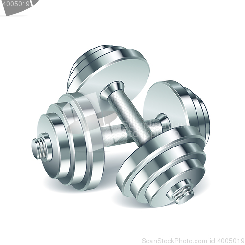 Image of Metal realistic dumbbells