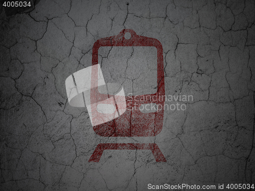 Image of Vacation concept: Train on grunge wall background