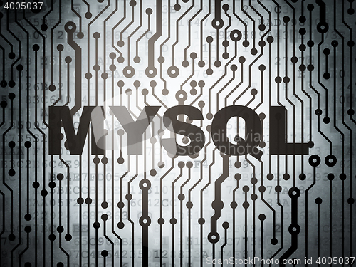 Image of Database concept: circuit board with MySQL